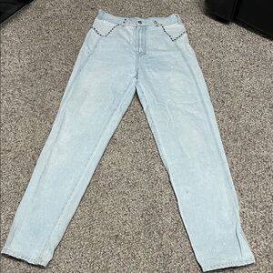 Vintage 80s ultra high rise studded Blue Women's Jeans